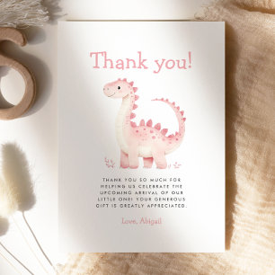 Tarjeta de agradecimiento para baby shower de niña