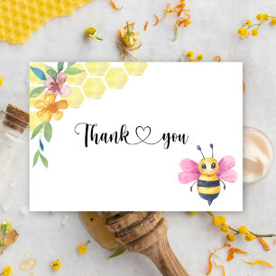 Tarjeta de agradecimiento para baby shower de niña