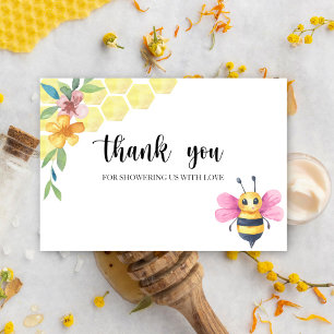 Tarjeta de agradecimiento para baby shower de niña