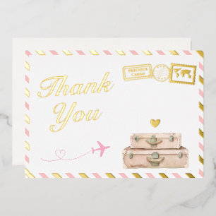 Tarjeta de agradecimiento para baby shower de niña