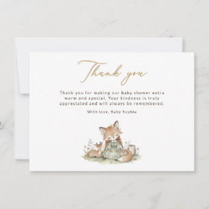 Tarjeta de agradecimiento para baby shower de niña