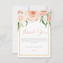Tarjeta de agradecimiento para baby shower de niña