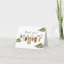 Tarjeta de agradecimiento para baby shower de niño