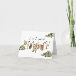 Tarjeta de agradecimiento para baby shower de niño