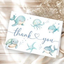 Tarjeta de agradecimiento para baby shower de niño