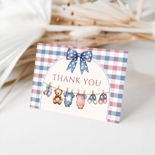 Tarjeta de agradecimiento para baby shower de niño