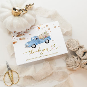 Tarjeta de agradecimiento para baby shower de niño
