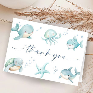 Tarjeta de agradecimiento para baby shower de niño