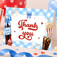 Tarjeta de agradecimiento para baby shower de niño