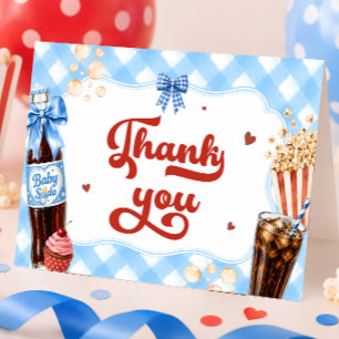 Tarjeta de agradecimiento para baby shower de niño