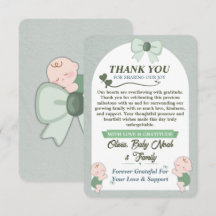 Tarjeta de agradecimiento para baby shower de niño