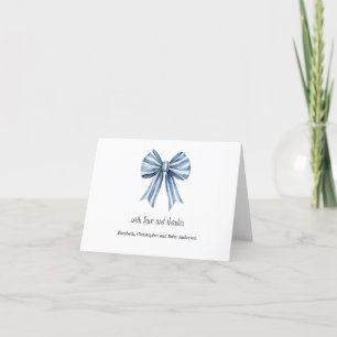 Tarjeta de agradecimiento para baby shower de niño