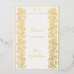 Tarjeta de agradecimiento para baby shower de novi
