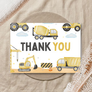 Tarjeta de agradecimiento para Baby Shower de obra