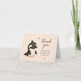 Tarjeta de agradecimiento para Baby Shower de Orca