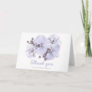 Tarjeta de agradecimiento para baby shower de orqu