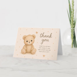Tarjeta de agradecimiento para baby shower de osit