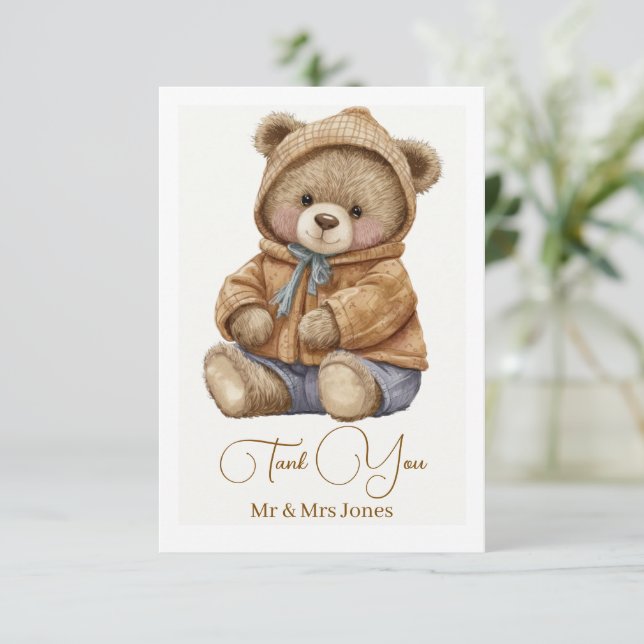 Tarjeta de agradecimiento para Baby Shower de osit (Anverso de pie)