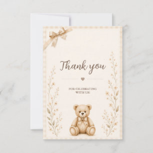Tarjeta de agradecimiento para baby shower de osit