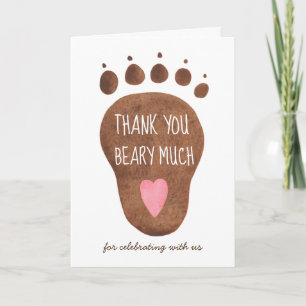 Tarjeta de agradecimiento para baby shower de osit