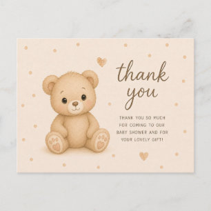 Tarjeta de agradecimiento para baby shower de osit