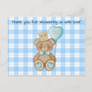 Tarjeta de agradecimiento para baby shower de osit
