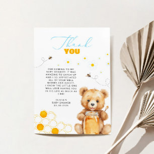Tarjeta de agradecimiento para baby shower de osit