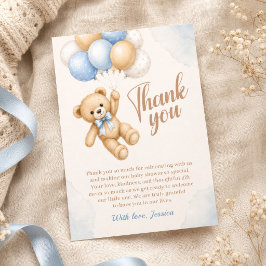 Tarjeta de agradecimiento para baby shower de osit