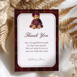 Tarjeta de agradecimiento para baby shower de osit