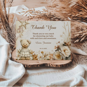 Tarjeta de agradecimiento para baby shower de osit