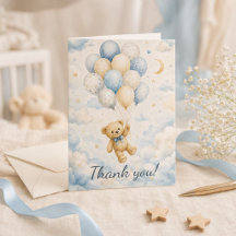 Tarjeta de agradecimiento para baby shower de osit