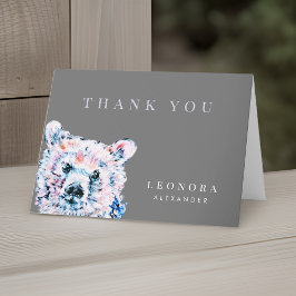 Tarjeta de agradecimiento para baby shower de osit