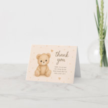 Tarjeta de agradecimiento para baby shower de osit