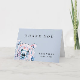 Tarjeta de agradecimiento para baby shower de osit