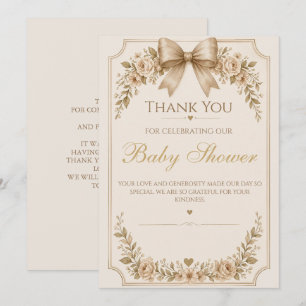 Tarjeta de agradecimiento para baby shower de osit