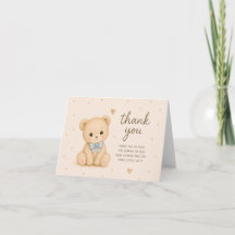 Tarjeta de agradecimiento para baby shower de osit