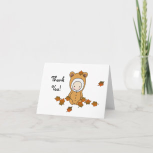 Tarjeta de agradecimiento para baby shower de otoñ