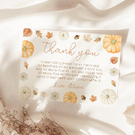 Tarjeta de agradecimiento para baby shower de otoñ