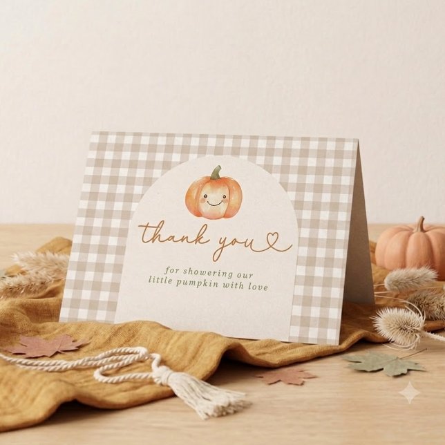 Tarjeta de agradecimiento para baby shower de otoñ (Subido por el creador)