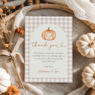 Tarjeta de agradecimiento para baby shower de otoñ