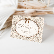 Tarjeta de agradecimiento para baby shower de otoñ
