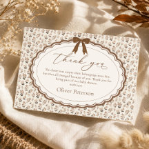 Tarjeta de agradecimiento para baby shower de otoñ