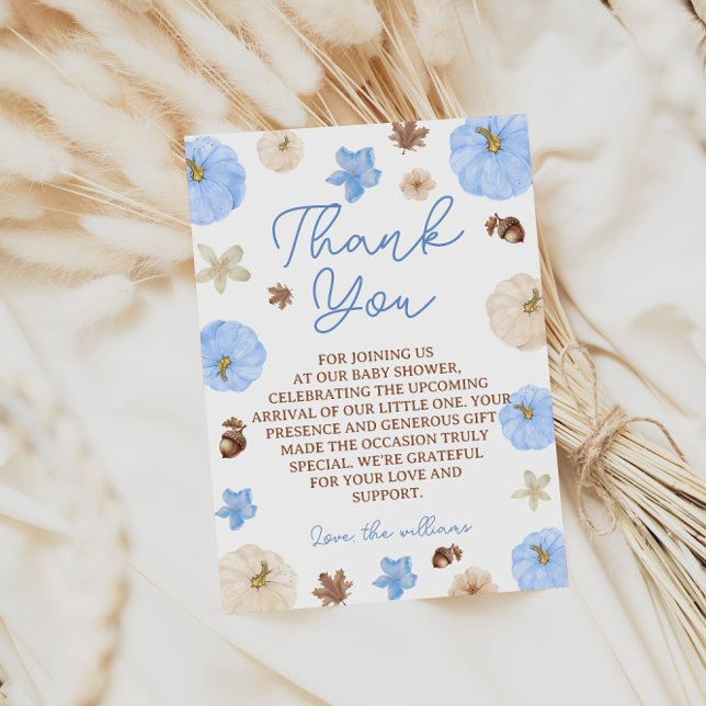 Tarjeta de agradecimiento para baby shower de otoñ (Subido por el creador)