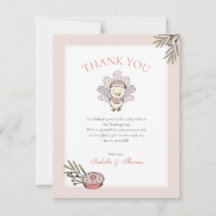 Tarjeta de agradecimiento para baby shower de otoñ