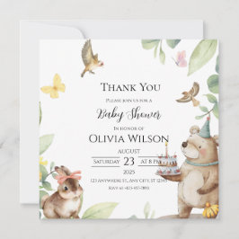 Tarjeta de agradecimiento para baby shower de pája