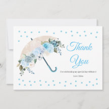 Tarjeta de agradecimiento para baby shower de para