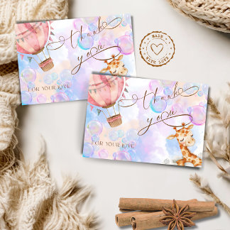 Tarjeta de agradecimiento para Baby Shower de Past