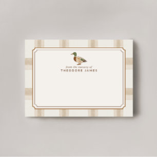 Tarjeta de agradecimiento para baby shower de pato