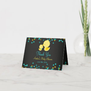 Tarjeta de agradecimiento para baby shower de pato