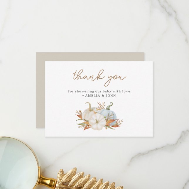 Tarjeta de agradecimiento para Baby Shower de Pequ (Anverso/Reverso In Situ)